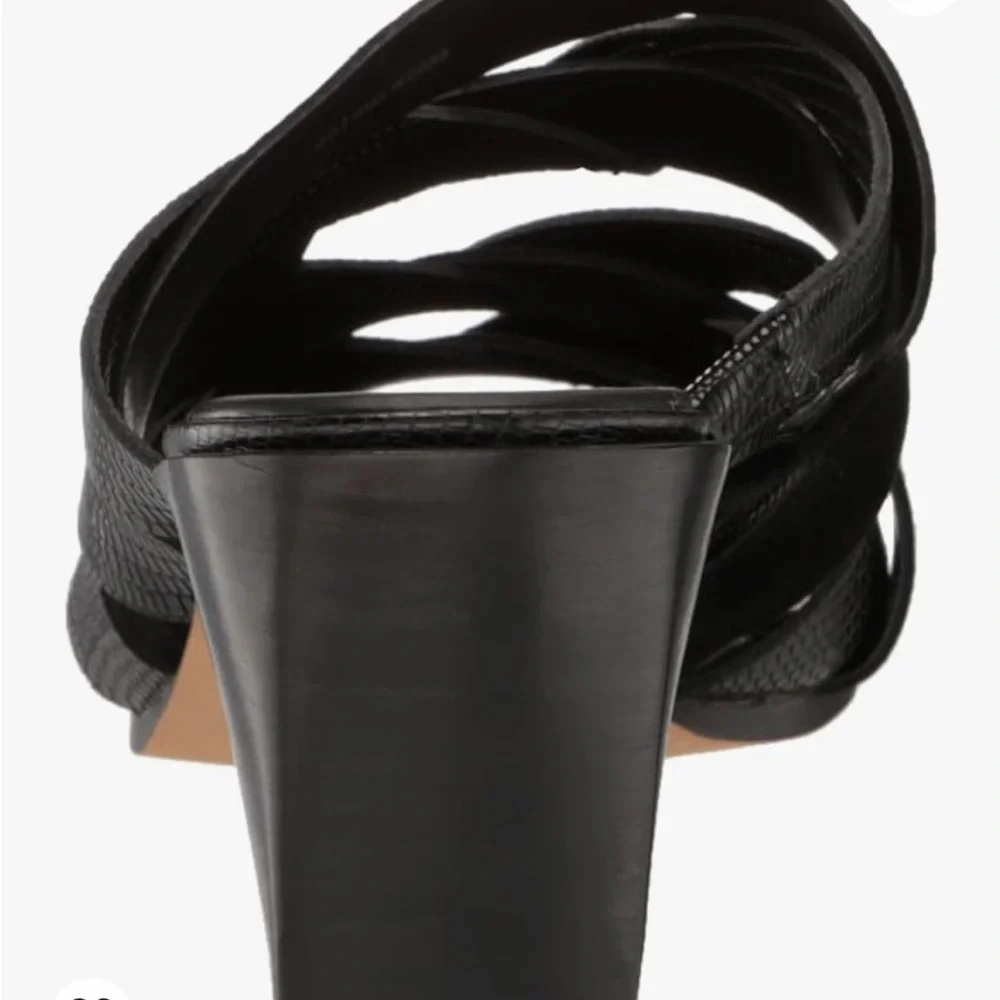 Vince Camuto Deljesta Black Braided Leather Strap Mules Size 8.5 - Picture 8 of 9